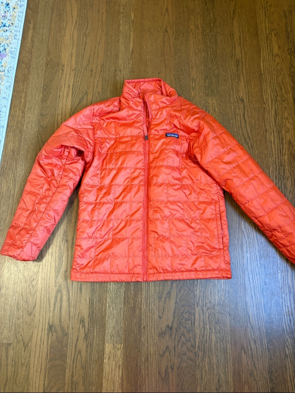 Patagonia Kids orange nano puff Quilted Puffer Jacket size 14
